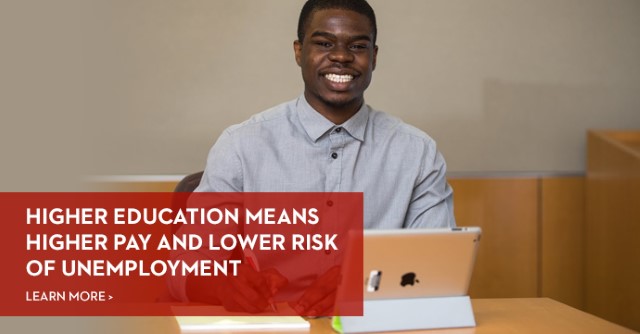Higher Education means higher pay and lower risk of unemployment