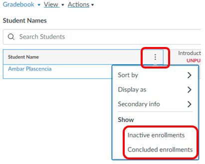 View concluded enrollment in Canvas