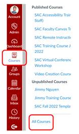 all courses in Canvas