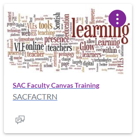 SAC Faculty Training Course Coursecard