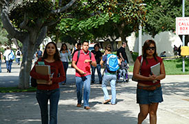 Students on campus.