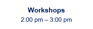 Workshops 3pm-3:50pm Button