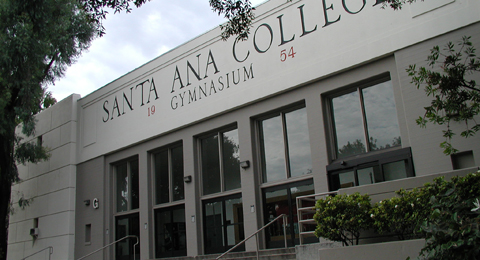 outside the Santa Ana college Bill Cook gymnasium