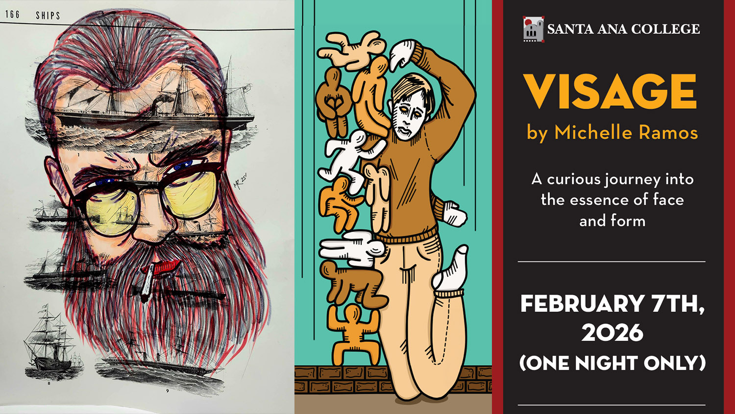 portrait and digital print from Visage exhibit