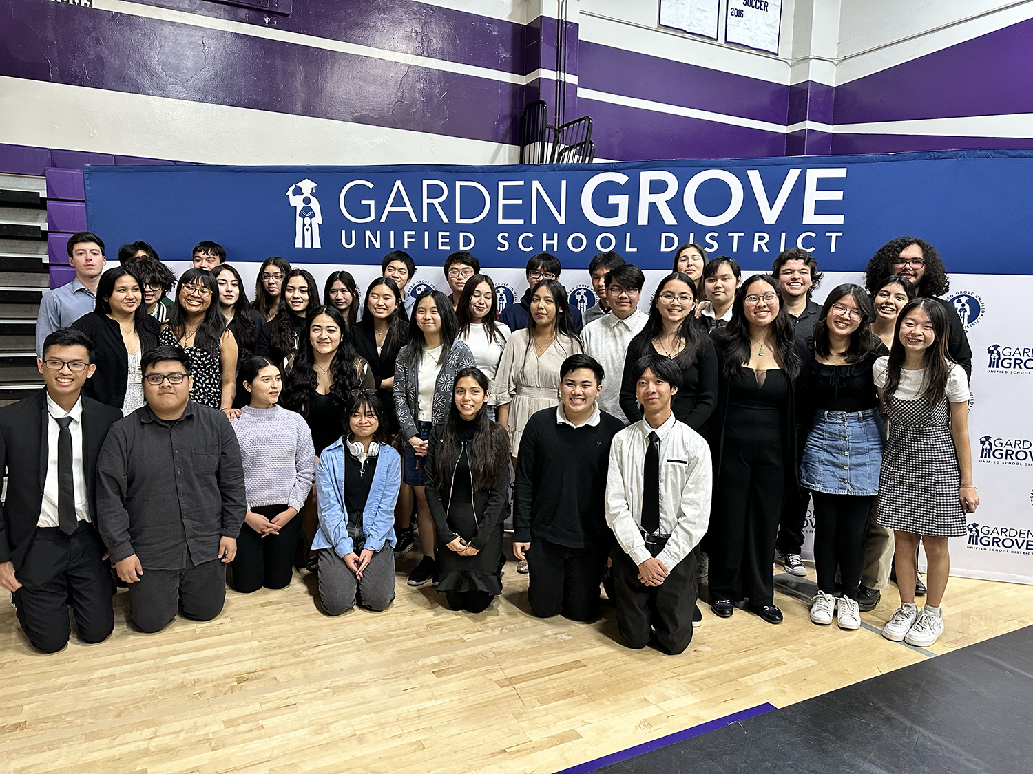 Garden Grove Unified School District's first graduating cohort from the Santiago High School Early College Academy