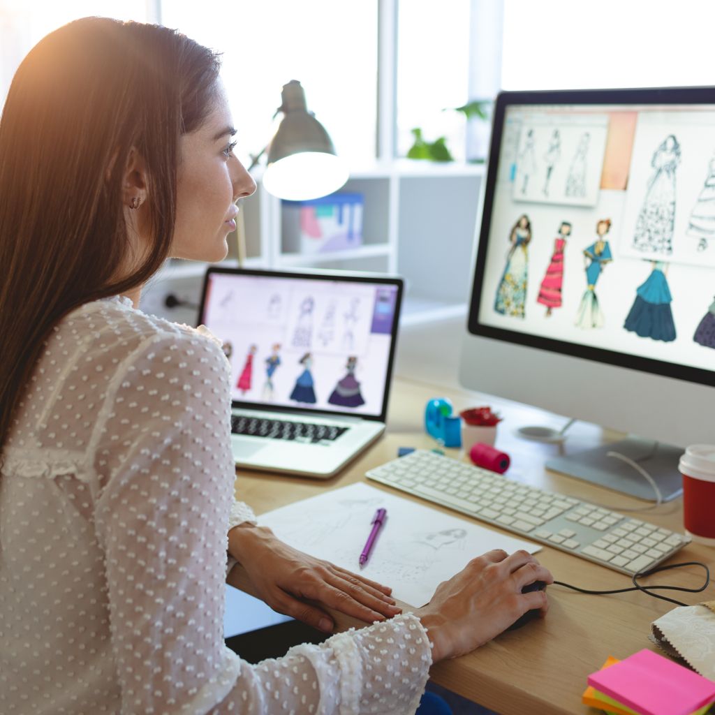 Artist working and designing from home  after finishing digital media program at Santa Ana College