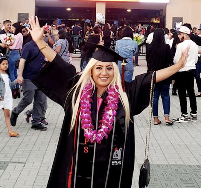 Delfina Castelan at Santa Ana College Graduation
