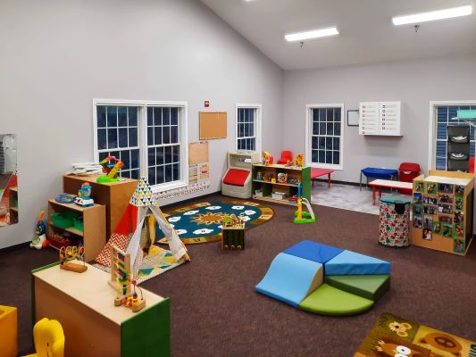 Clean and organized early childhood development center, ready for children to enter.