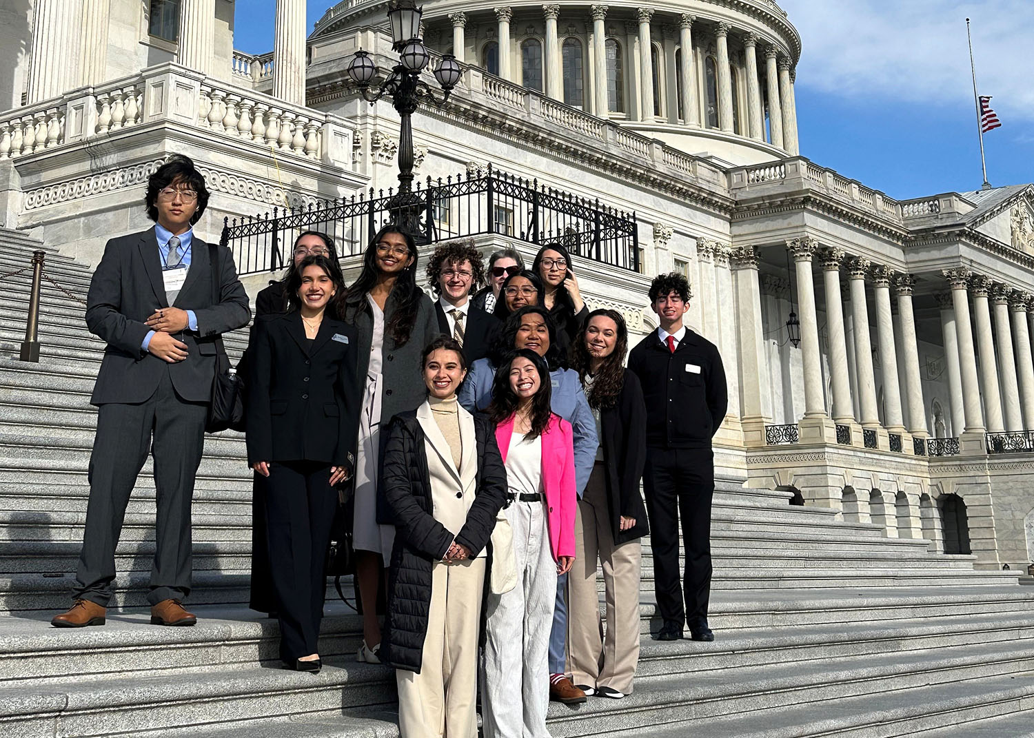 ASG students standing on the steps of capital hill